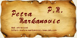 Petra Markanović vizit kartica